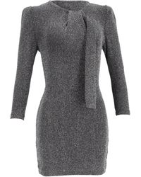 IRO - Perk Knitted Mini Tie-Neck Long Sleeve Dress - Lyst
