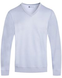 TRUEDAMES - Solid V-Neck Sweater - Lyst