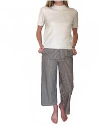 FRNCH - Dalva Chocolate Stripe Wide Leg Pants - Lyst