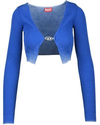 DIESEL - Ribbed Cropped Cardigan - Lyst