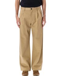 Tonywack - Pleated Wide-Leg Cotton Trousers - Lyst