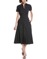 Theory - Midi Linen-blend Shirt Dress - Lyst