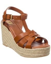 M by Bruno Magli - Estra Leather Wedge Sandal - Lyst