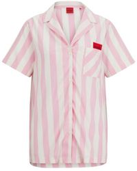 HUGO - Patterned Pajama Shirt With Red Logo Label - Lyst