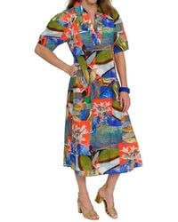 Elior - Maxim Short Sleeve Dress With Stitching Details - Lyst
