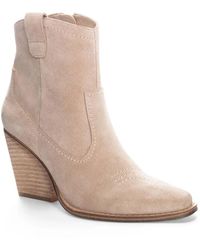 Chinese Laundry - Corinna Boots Natural Split Suede Ankle Bootie Jobb797 - Lyst