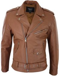 TruClothing - Cowhide Motorcycle Cross Zip Biker Jacket - Lyst