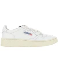 Autry - Low-Top Leather Sneakers With Perforated Round Toe And Logo Detailing - Lyst