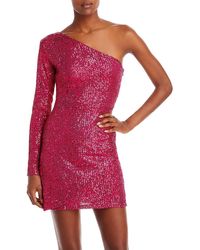 Aqua - Sequined Mini Cocktail And Party Dress - Lyst