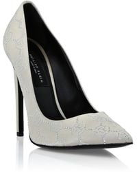 Philipp Plein - Satin Decollete Hi-Heels Monogram Strass - Lyst