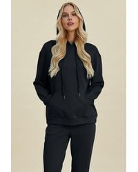 TRUEDAMES - Full Size Air Scuba Drawstring Long Sleeve Hoodie With Kangaroo Pocket - Lyst