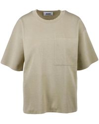 Alpha Studio - Cotton Nylon Crew Neck Knitwear Top - Lyst