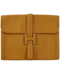 Hermès - Jige Leather Clutch Bag (pre-owned) - Lyst