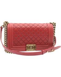Chanel - Boy Matelasse Chain Flap Shoulder Bag Leather Cc Auth Knn010 - Lyst