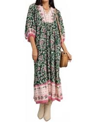 Umgee - Boho Patchwork Print Tiered Midi Dress - Lyst