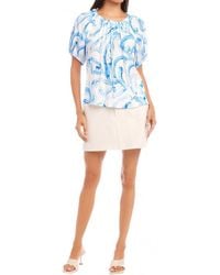 Fifteen Twenty - Savina Short Sleeve Blouse - Lyst