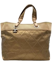 Chanel - Cabas Canvas Tote Bag (pre-owned) - Lyst