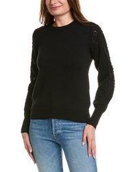 Nanette Lepore - Pointelle Sleeve Sweater - Lyst