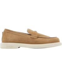 Versace - Biscuit Giuliano Suede Loafers - Lyst