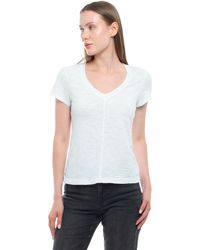 Wilt - Slim Deep V-Neck Rib Back Tee - Lyst