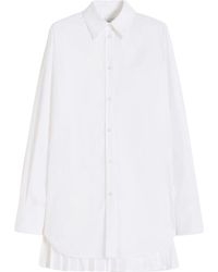 Sportmax - Pleated Back Long-Sleeved Shirt With Classic Collar - Lyst