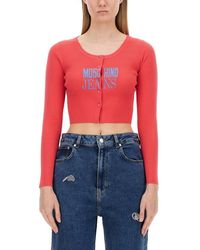 Moschino - Cropped Cardigan With Button-Down Front - Lyst