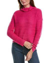 Forte - Crop Textured Mock Neck Wool & Cashmere-Blend Sweater - Lyst