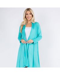 TRUEDAMES - Asymmetrical Open Front Solid Cardigan - Lyst
