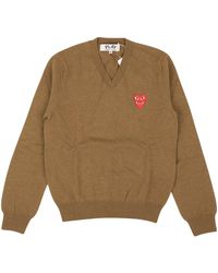 COMME DES GARÇONS PLAY - Comme Des Gar�ons Play Double Red Heart Knit Sweater - Lyst