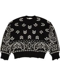 Rhude - Cotton Knit Bandana Print Crewneck Sweater - Lyst