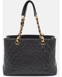 Chanel - Quilted Caviar Leather Gst Shopper Tote - Lyst
