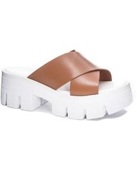 Chinese Laundry - Lock Down Leather Platform Sandals Jobb1541 - Lyst