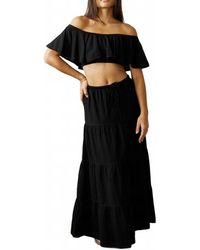 Blanco BY NATURE - Flowy Long Drawstring Skirt - Lyst