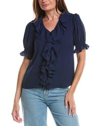 Cece - Ruffle Bubble Crepe Top - Lyst