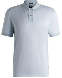BOSS - Mercerized-Cotton Polo Shirt With Micro Pattern - Lyst