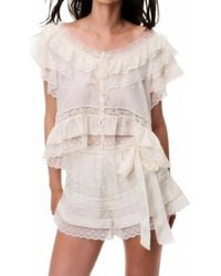LoveShackFancy - Emanuela Silk Lace Shorts - Lyst