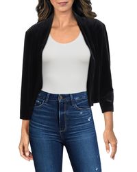 Connected Apparel - Petites Crop Velvet Open-Front Blazer - Lyst
