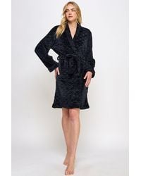 TRUEDAMES - Ultra-Soft Patterned Plush Wrap Robe - Lyst