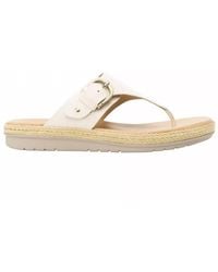 flexi - Leather Thong Sandals In Beige - Lyst