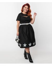 Unique Vintage - Plus Size & White Star Cut Out Dress - Lyst