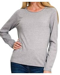 Zenana - Round Neck Basic Sweater - Lyst