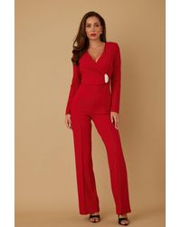 TRUEDAMES - Oval Crystal Stone Wrap Jumpsuit - Lyst
