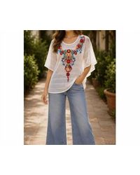 Adore - Floral Embroidered Mesh Poncho Top - Lyst