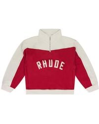 Rhude - Contrast Quarter Zip Sweater - Lyst