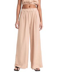 Stateside - Linen Wide Leg Pull On Pant - Lyst