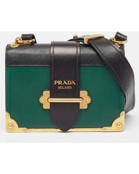 Prada - Saffiano Leather Cahier Flap Shoulder Bag - Lyst
