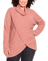 Evans - Plus Cowl Hooded Pullover Sweater - Lyst