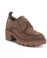 Xti - Suede Heeled Oxfords Shoes - Lyst