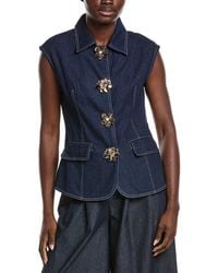 Gracia - Front Button Open Shirt Collar Vest - Lyst