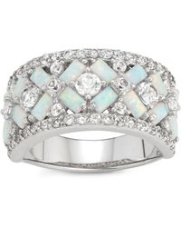 Designs by Gioelli - Sterling Created Opal And Sapphire X Ring - Lyst